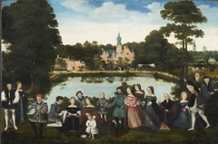 Thomas de Thiennes and family at Castle Rumbeke by Master of the Female Half-Lengths