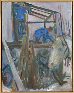 Timbermen at Work on the Studio Building by Edvard Munch
