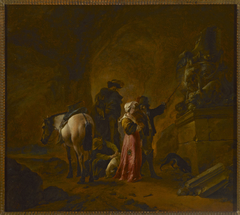 Travellers in a cave