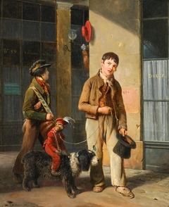 Two Savoyards with a monkey and a dog