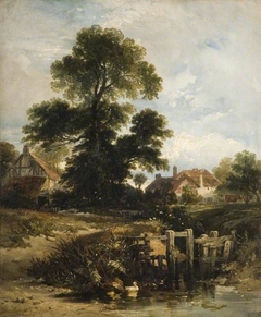 View At Gillingham With Cottages by William James Müller
