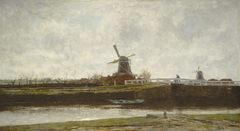 View of the Mill and Bridge on the Noordwest Buitensingel in The Hague by Jacob Maris