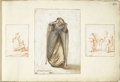 Vrouw met kind, een courtisane en een marskramer by Harmen ter Borch