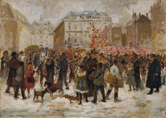 Weihnachtsmarkt am Hof in Wien by Ernst Juch