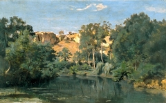 Wooded Landscape with a Pond by Jean-Baptiste-Camille Corot