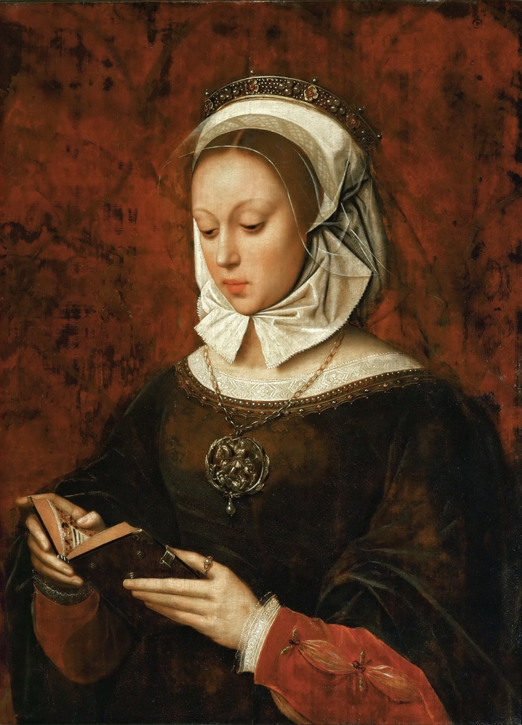 Young Woman in Orison Reading a Book of Hours