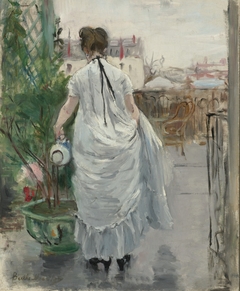 Young Woman Watering a Shrub by Berthe Morisot
