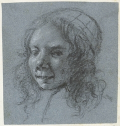 Zelfportret van Moses ter Borch, glimlachend by Moses ter Borch