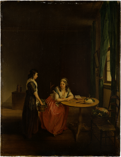 A Housewife Settling Up with her Maid by Georg Karl Urlaub