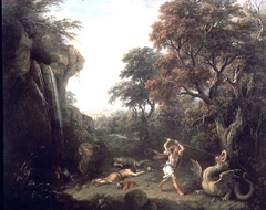 A Landscape with the Story of Cadmus Killing the Dragon by Francesco Zuccarelli