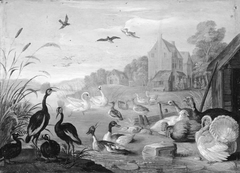 A River Landscape with Turkeys and Poultry by Jan van Kessel the Elder