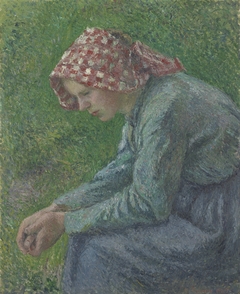 A Seated Peasant Woman by Camille Pissarro