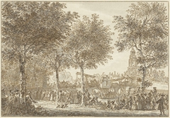 Aankomst van Willem V en Wilhelmina van Pruisen bij de Haarlemmerpoort, 1768 by Simon Fokke