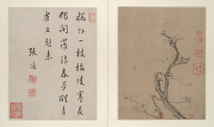 Album of six leaves, Plum Blossoms and Flower by Jin Junming