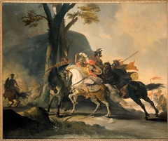 Alexander de Grote in de slag tegen de Perzen bij de Granikos