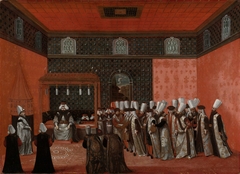 An Ambassador's Audience with Sultan Ahmed III (Ambassador Cornelis Calkoen) by Unknown Artist