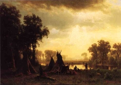 An Indian Encampment by Albert Bierstadt