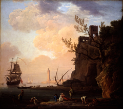 An Italianate Harbour Scene by Claude-Joseph Vernet