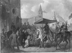 Anno 1582. De huldiging van Anjou te Antwerpen by Karel Frederik Bombled