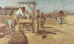 Arbeiders op de steenbakkerij Ruimzicht by Anthon van Rappard