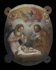 Badge with Adoration of the Shepherds (Escudo con la adoración de los pastores) by José de Páez