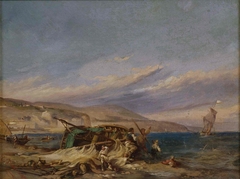 Barques et pêcheurs près de Nice by Dominique Trachel