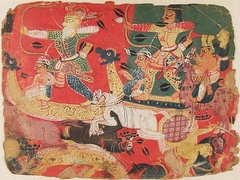 Battle Scene, folio fragment from an album of the Bhagavata Purana (Ancient Stories of the Lord)a Bhagavat Purana series by anonymous painter
