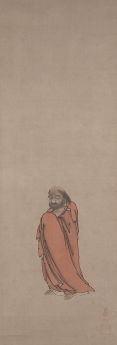 Bodhidharma, from a triptych of Bodhidharma and Landscapes of the Four Seaons