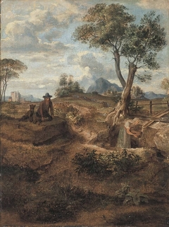 Brunnen in der Campagna by Ferdinand Olivier