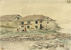 Buildings Going to Ruin, Alaska, 1884 by Theodore J Richardson