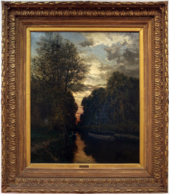 Canal dans la forêt by Emile Adélard Breton