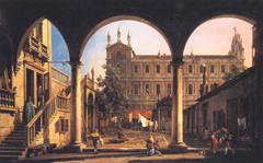 Capriccio of the Scuola di San Marco from the Loggia of the Palazzo Grifalconi-Loredan