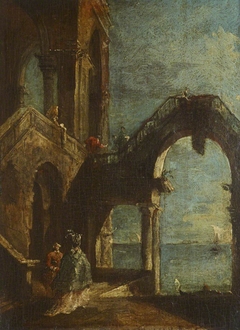 Capriccio with an Archway onto the Lagoon by Anonymous