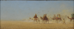 Caravane traversant le désert by Théodore Frère