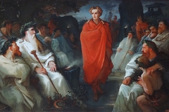 César vient traiter avec les druides by François Debon