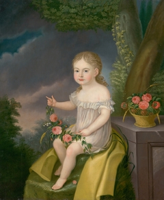 Child with Flowers by Nemecký maliar z 19 storočia