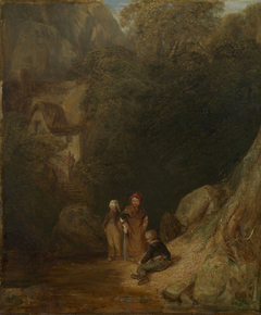 Children by a Stream by Joseph William Allen