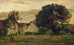 Cottages at Barbizon: Evening by Charles-François Daubigny