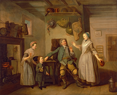 David Garrick and Mary Bradshaw in David Garrick's "The Farmer's Return" by Johann Zoffany