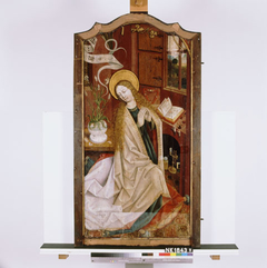 De Aanbidding door de Koningen (binnenzijde) en knielende Maria (buitenzijde) by Anonymous