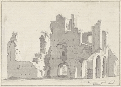 De ruïne van de Abij te Rijnsburg by Cornelis Pronk