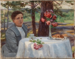 Девушка за столом by Ilya Repin