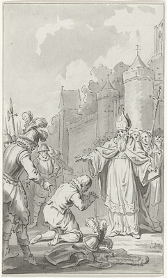 Dirk VI, graaf van Holland, smeekt de Bisschop van Utrecht om vergiffenis, 1143 by Jacobus Buys