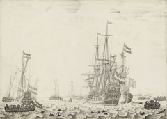 Dutch Ships near the Coast by Willem van de Velde the Elder