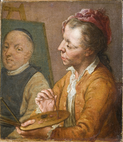 Een schilder aan het werk