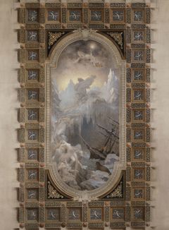 Esquisse pour le salon d'entrée Nord de l'Hôtel de Ville : L'Aurore boréale (plafond) by Henri-Camille Danger