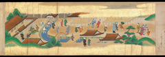 Festivities of the Twelve Months: “Sannō Hiyoshi Festivals Held on the Day of the Monkey in the Mid-Fourth Month”; Festivities of the Twelve Months: “Sumō Wrestling at Matsuno’o Shrine during the Hass by anonymous painter