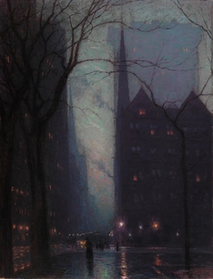 Fifth Avenue at Twilight by L Birge Harrison
