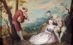 Figures in an Arcadian Landscape by Antoine Watteau