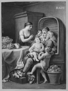 Grandfather with children ( the pamder`s 60th birhday ) by Johann Heinrich Wilhelm Tischbein